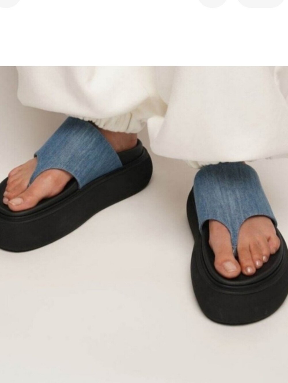 THE ATTICO Platform Denim Sandals